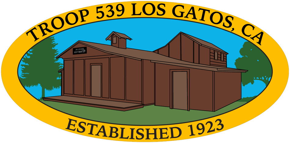 Troop 539 Los Gatos, CA established 1923 logo